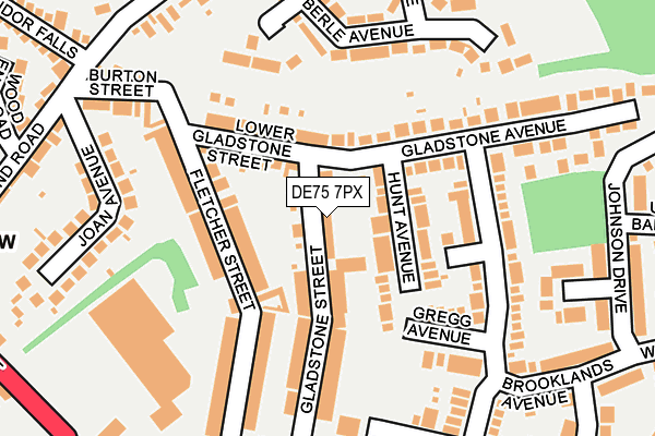 DE75 7PX map - OS OpenMap – Local (Ordnance Survey)