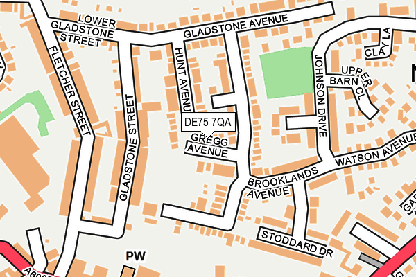 DE75 7QA map - OS OpenMap – Local (Ordnance Survey)