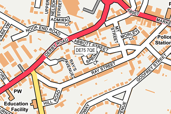 DE75 7QE map - OS OpenMap – Local (Ordnance Survey)
