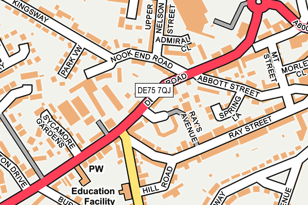 DE75 7QJ map - OS OpenMap – Local (Ordnance Survey)
