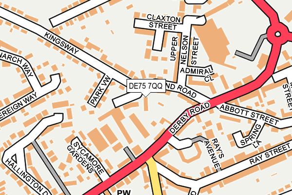 DE75 7QQ map - OS OpenMap – Local (Ordnance Survey)