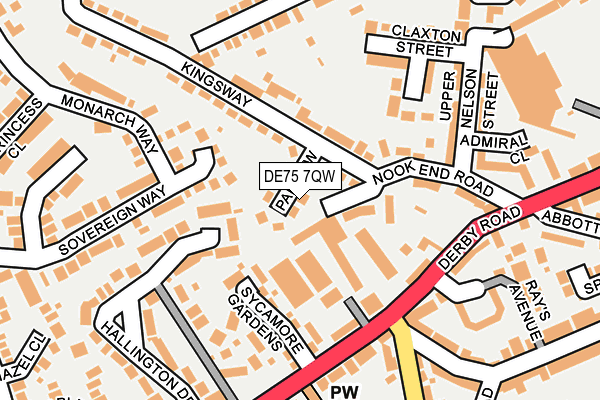 DE75 7QW map - OS OpenMap – Local (Ordnance Survey)