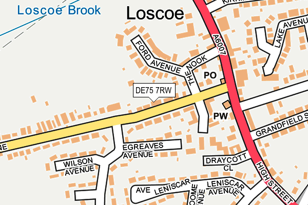 DE75 7RW map - OS OpenMap – Local (Ordnance Survey)