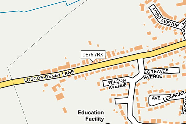 DE75 7RX map - OS OpenMap – Local (Ordnance Survey)