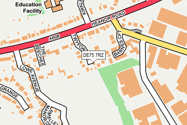 DE75 7RZ map - OS OpenMap – Local (Ordnance Survey)