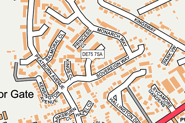 DE75 7SA map - OS OpenMap – Local (Ordnance Survey)