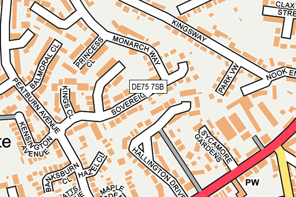 DE75 7SB map - OS OpenMap – Local (Ordnance Survey)