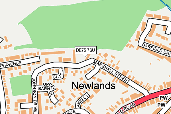 DE75 7SU map - OS OpenMap – Local (Ordnance Survey)