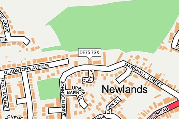DE75 7SX map - OS OpenMap – Local (Ordnance Survey)