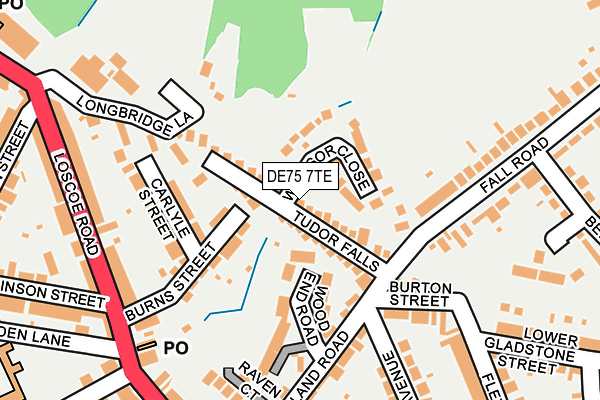 DE75 7TE map - OS OpenMap – Local (Ordnance Survey)