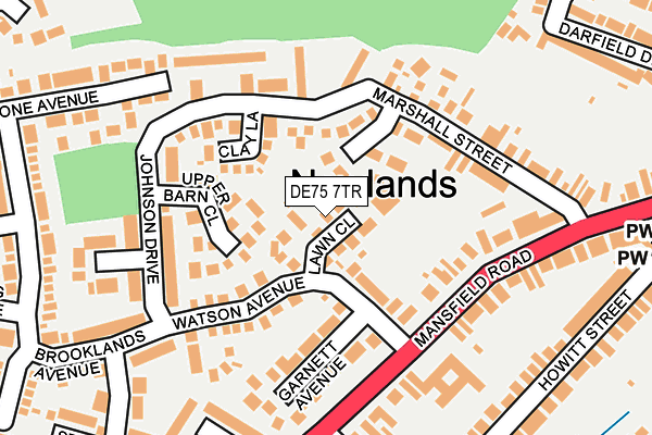 DE75 7TR map - OS OpenMap – Local (Ordnance Survey)