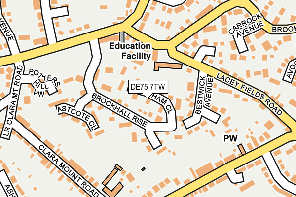 DE75 7TW map - OS OpenMap – Local (Ordnance Survey)