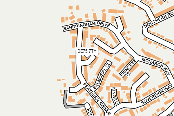 DE75 7TY map - OS OpenMap – Local (Ordnance Survey)