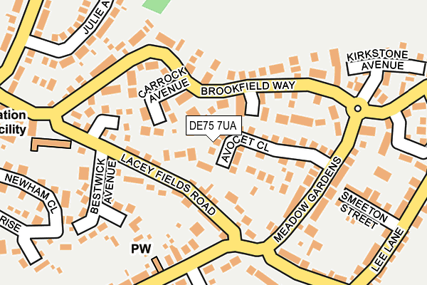 DE75 7UA map - OS OpenMap – Local (Ordnance Survey)