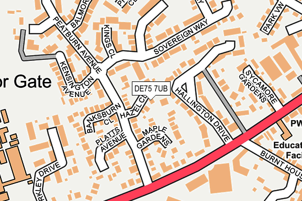 DE75 7UB map - OS OpenMap – Local (Ordnance Survey)