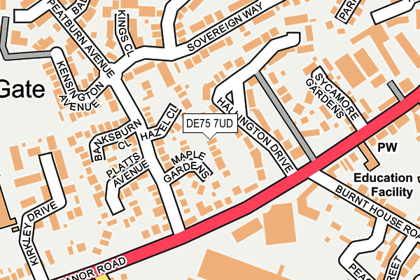 DE75 7UD map - OS OpenMap – Local (Ordnance Survey)