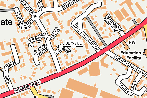 DE75 7UE map - OS OpenMap – Local (Ordnance Survey)