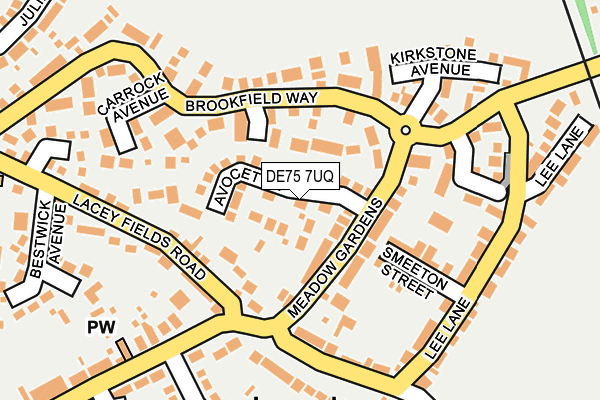 DE75 7UQ map - OS OpenMap – Local (Ordnance Survey)