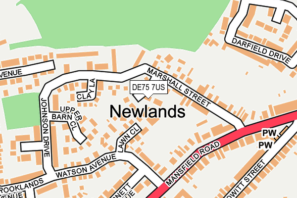 DE75 7US map - OS OpenMap – Local (Ordnance Survey)