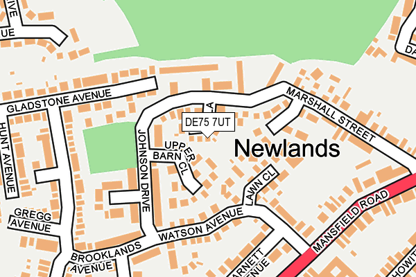 DE75 7UT map - OS OpenMap – Local (Ordnance Survey)