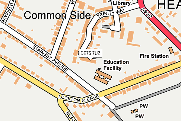 DE75 7UZ map - OS OpenMap – Local (Ordnance Survey)