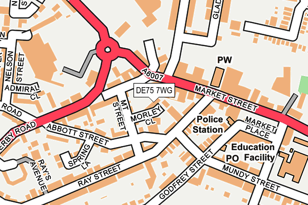 DE75 7WG map - OS OpenMap – Local (Ordnance Survey)