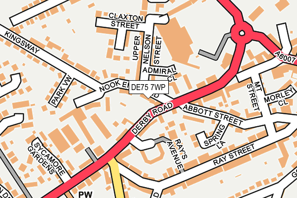 DE75 7WP map - OS OpenMap – Local (Ordnance Survey)