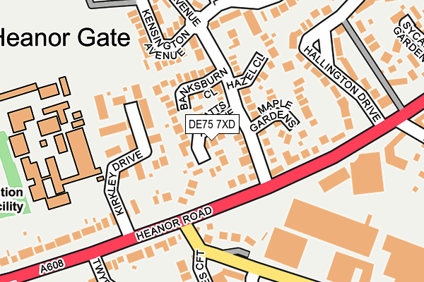 DE75 7XD map - OS OpenMap – Local (Ordnance Survey)