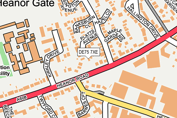 DE75 7XE map - OS OpenMap – Local (Ordnance Survey)