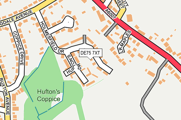 DE75 7XT map - OS OpenMap – Local (Ordnance Survey)