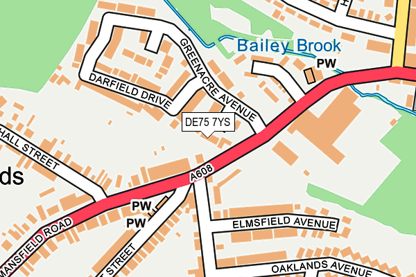 DE75 7YS map - OS OpenMap – Local (Ordnance Survey)