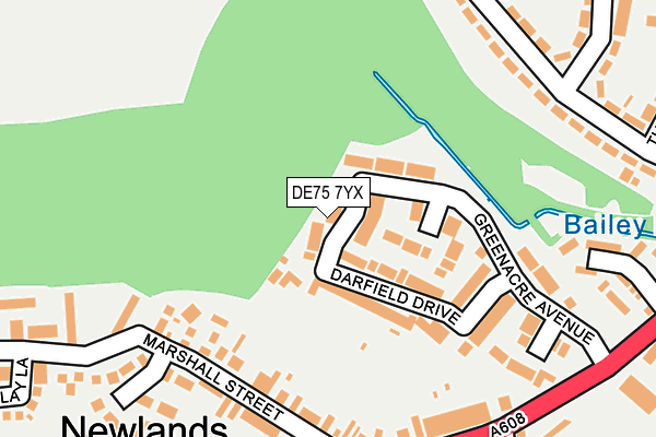 DE75 7YX map - OS OpenMap – Local (Ordnance Survey)