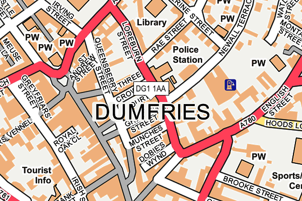 DG1 1AA map - OS OpenMap – Local (Ordnance Survey)