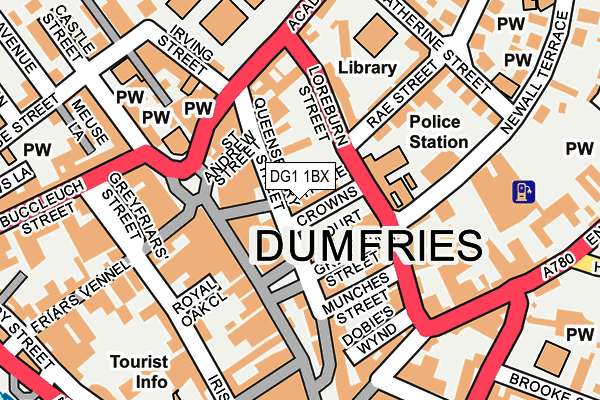 DG1 1BX map - OS OpenMap – Local (Ordnance Survey)