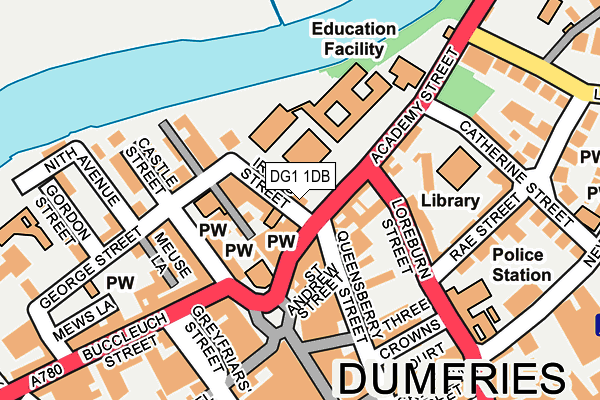 DG1 1DB map - OS OpenMap – Local (Ordnance Survey)