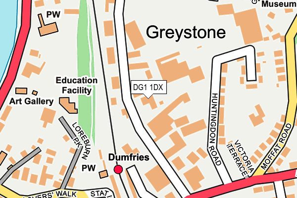 DG1 1DX map - OS OpenMap – Local (Ordnance Survey)