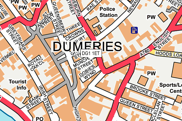 DG1 1ET map - OS OpenMap – Local (Ordnance Survey)