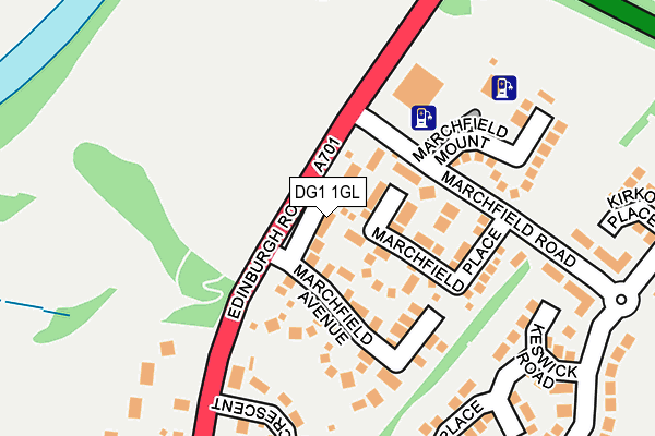 DG1 1GL map - OS OpenMap – Local (Ordnance Survey)