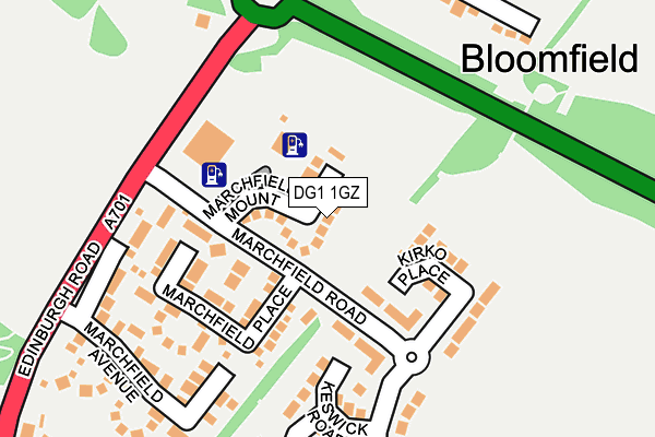 DG1 1GZ map - OS OpenMap – Local (Ordnance Survey)