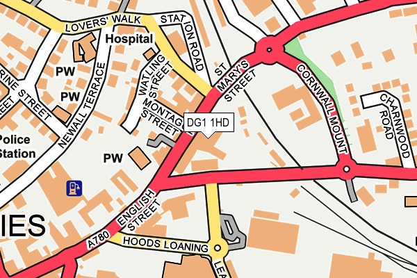 DG1 1HD map - OS OpenMap – Local (Ordnance Survey)