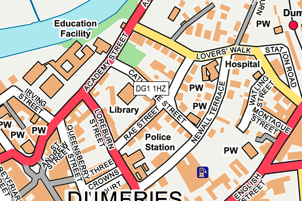 DG1 1HZ map - OS OpenMap – Local (Ordnance Survey)