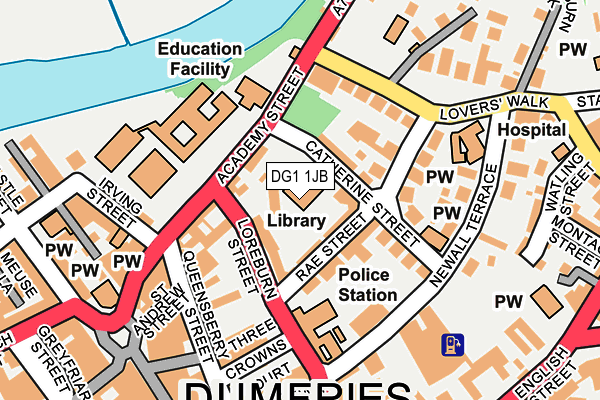 DG1 1JB map - OS OpenMap – Local (Ordnance Survey)