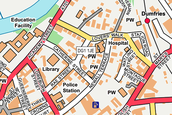 DG1 1JE map - OS OpenMap – Local (Ordnance Survey)