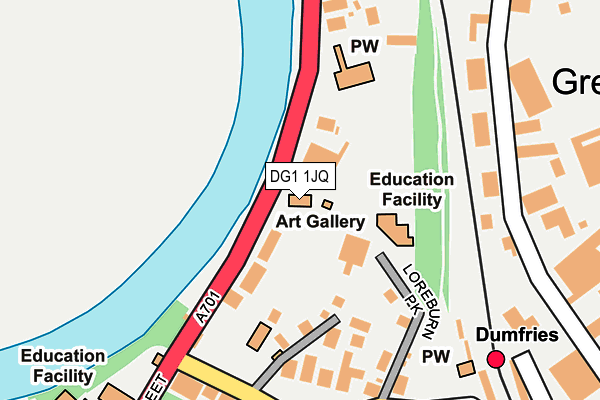 DG1 1JQ map - OS OpenMap – Local (Ordnance Survey)