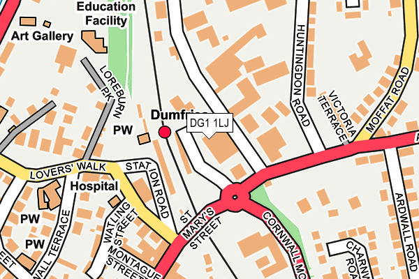 DG1 1LJ map - OS OpenMap – Local (Ordnance Survey)