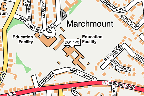 DG1 1PX map - OS OpenMap – Local (Ordnance Survey)