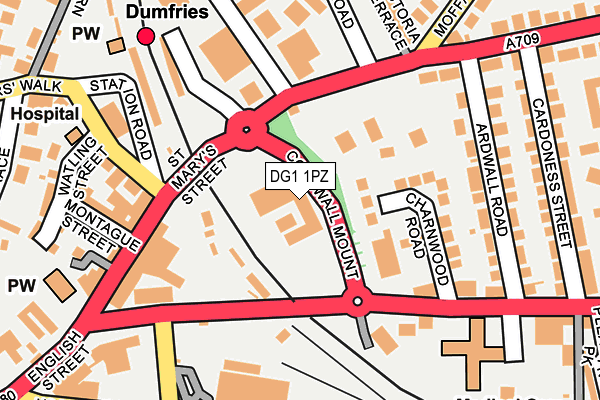 DG1 1PZ map - OS OpenMap – Local (Ordnance Survey)