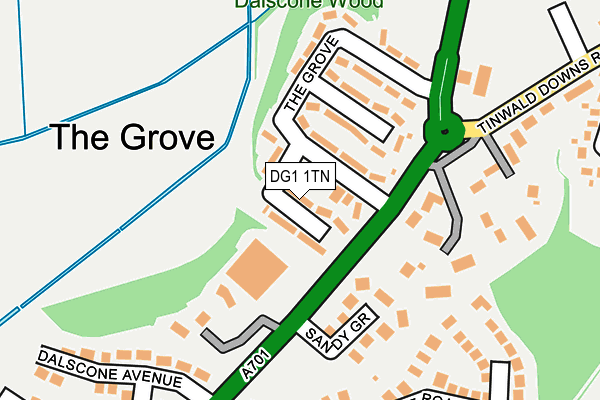 DG1 1TN map - OS OpenMap – Local (Ordnance Survey)