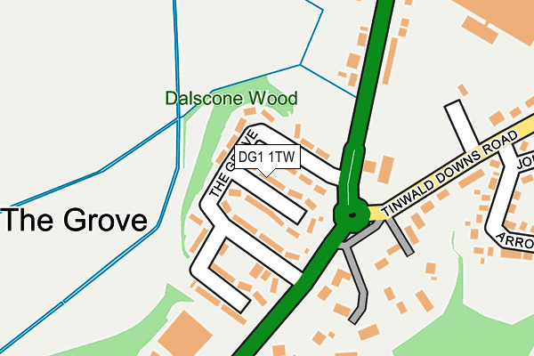 DG1 1TW map - OS OpenMap – Local (Ordnance Survey)