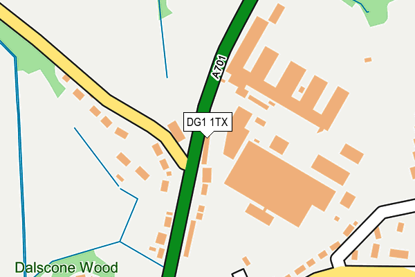 DG1 1TX map - OS OpenMap – Local (Ordnance Survey)